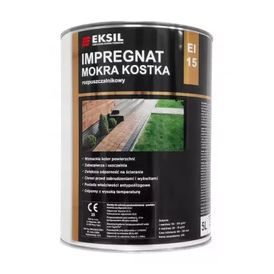 Impregnat do kostki brukowej "Mokra Kostka” EI 15 – 1 l | Eksil – skuteczna ochrona i efekt mokrej kostki brukowej