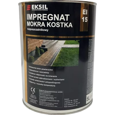 Impregnat do kostki brukowej "Mokra Kostka” EI 15 – 1 l | Eksil – skuteczna ochrona i efekt mokrej kostki brukowej