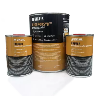 Zestaw - Neoepoksyd Grafit 5kg, żywica do posadzek & Primer 3L, podkład do żywicy Neoepoksydowej