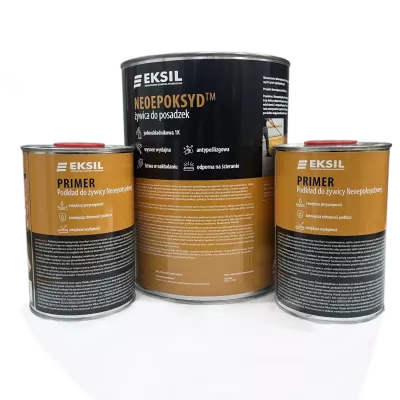Zestaw - Neoepoksyd Szary 5kg, żywica do posadzek & Primer 3L, podkład do żywicy Neoepoksydowej