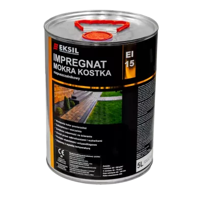 Impregnat do kostki brukowej "Mokra Kostka” EI 15 – 1 l | Eksil – skuteczna ochrona i efekt mokrej kostki brukowej