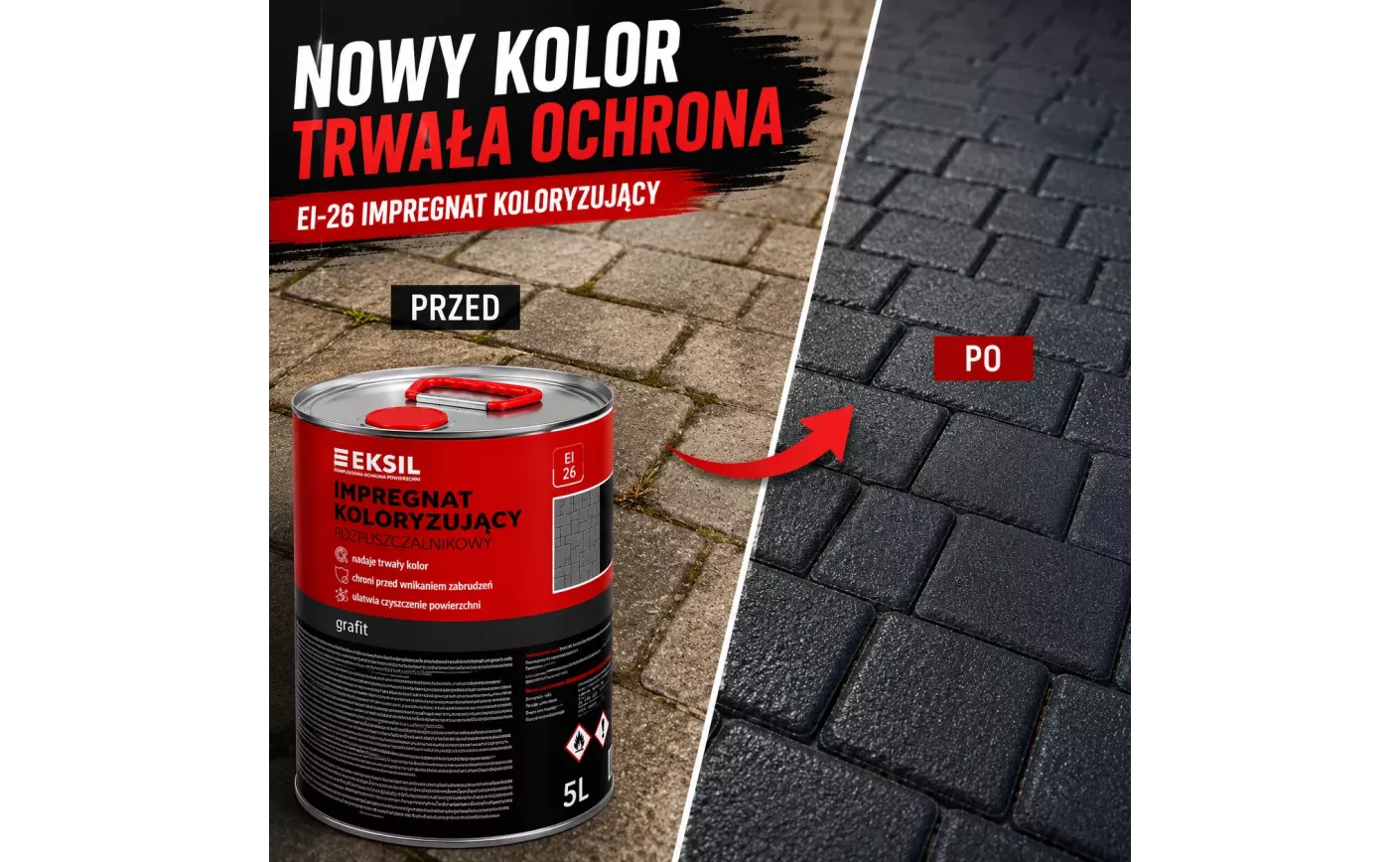 Impregnat koloryzujący EI-26 – odnowienie koloru betonu i kostki brukowej